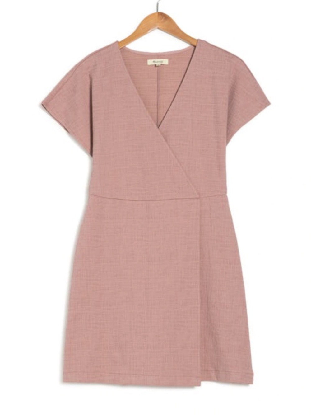 Madewell Dusty Rose Wrap Style Flutter Sleeve Dress